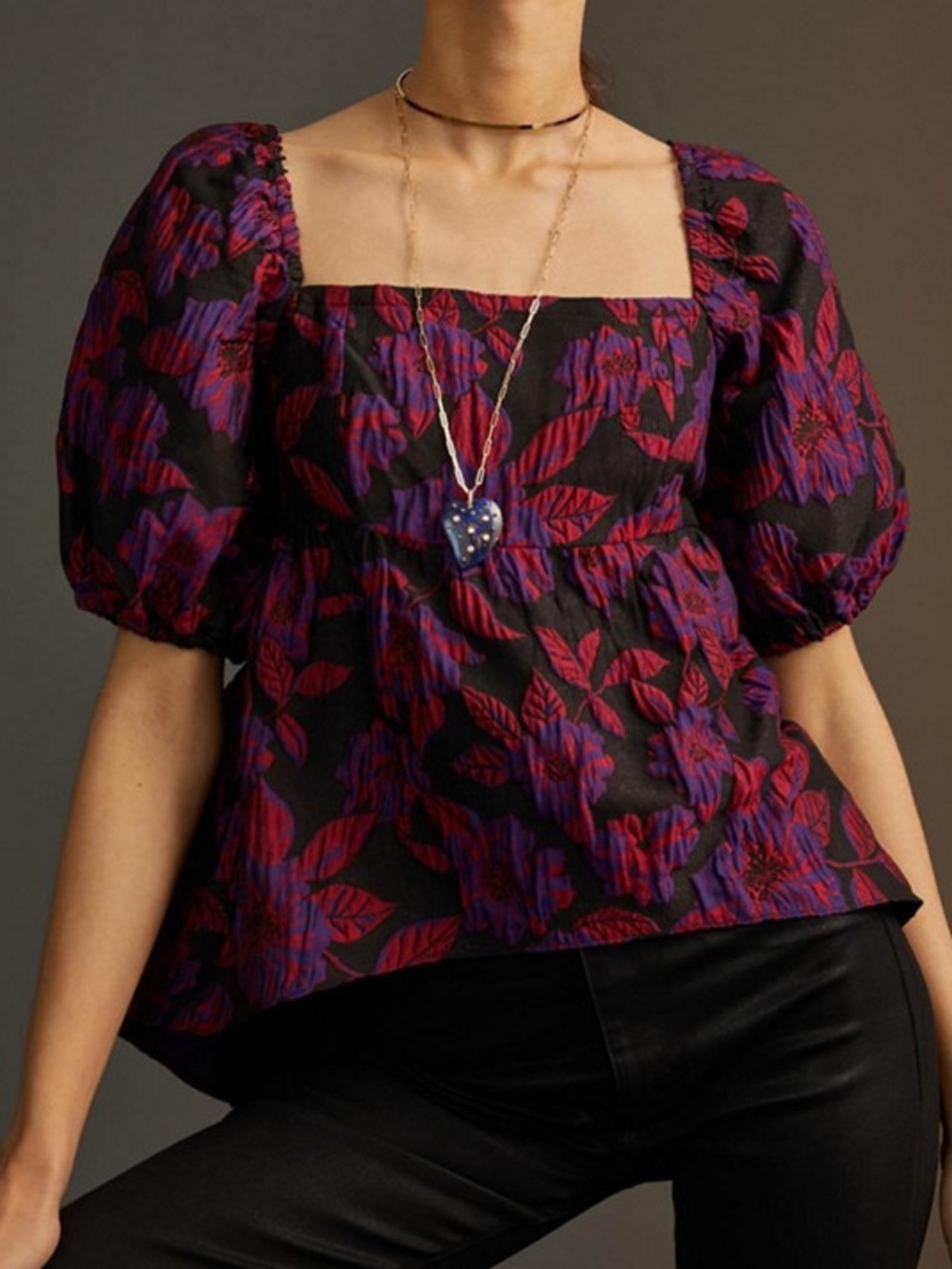 NWT anthropologie x sachin & babi floral jacquard blouse size 4